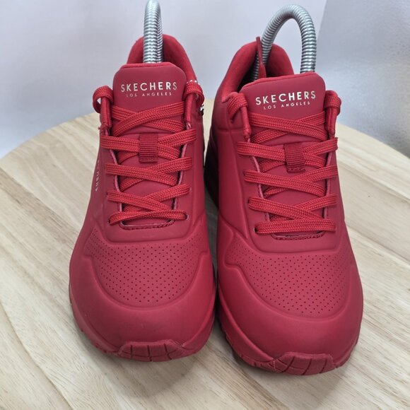 Womens Size 6.5 - Skechers Los Angeles Street Uno Red Lace up Sneakers July 4 - Picture 4 of 9